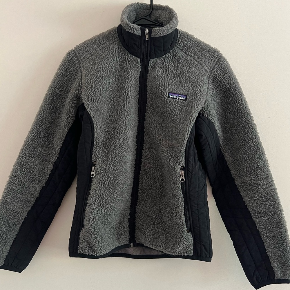 Patagonia Womens Small Retro-X Jacket Deep Pile Grey Full Zip Casual Vintage